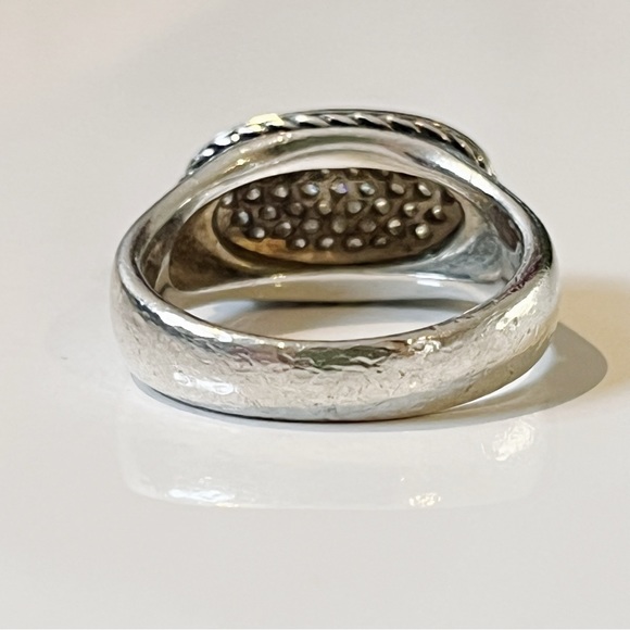 Vintage David Yurman Sterling Silver Pave Diamond Ring - 6.75 - Picture 6 of 8